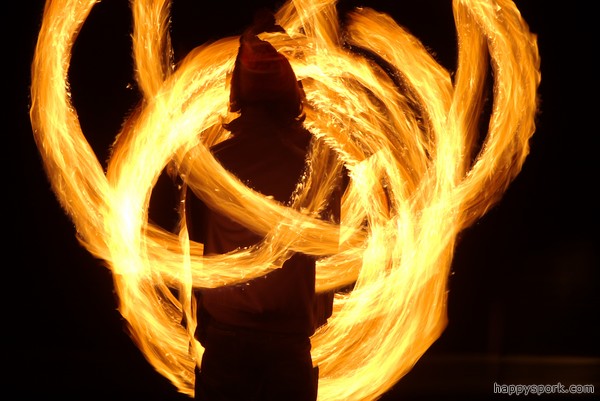 Lucas doing fire poi