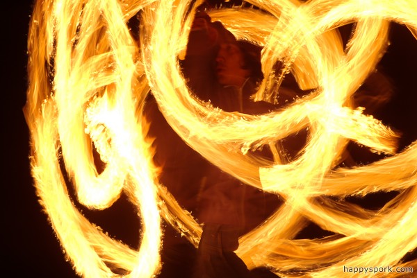 Lucas doing fire poi