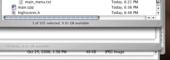 Finder window with transparent outline