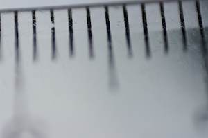 Ruler showing 1.1cm Ruler showing ~1.1cm. 28mm reversed, f2.8, 1/40s.